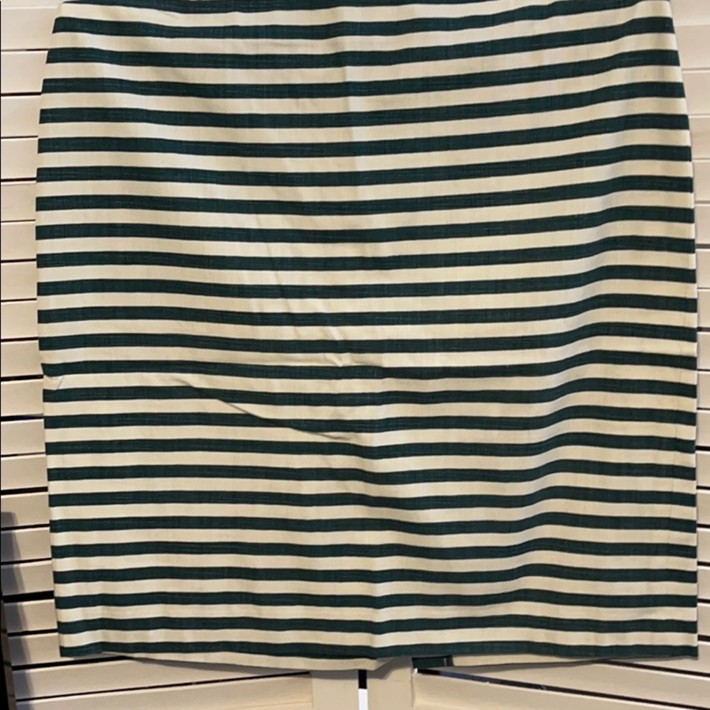 Cotton stripped pencil skirt